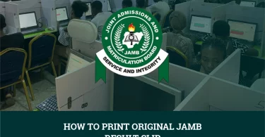 How To Print Original JAMB Result Slip