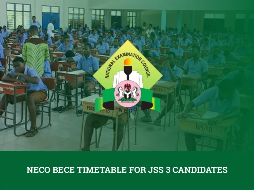 NECO BECE Timetable