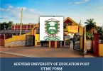 Adeyemi University of Education Post UTME Form