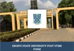 Ebonyi State University Post UTME Form