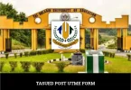 TASUED Post UTME Form